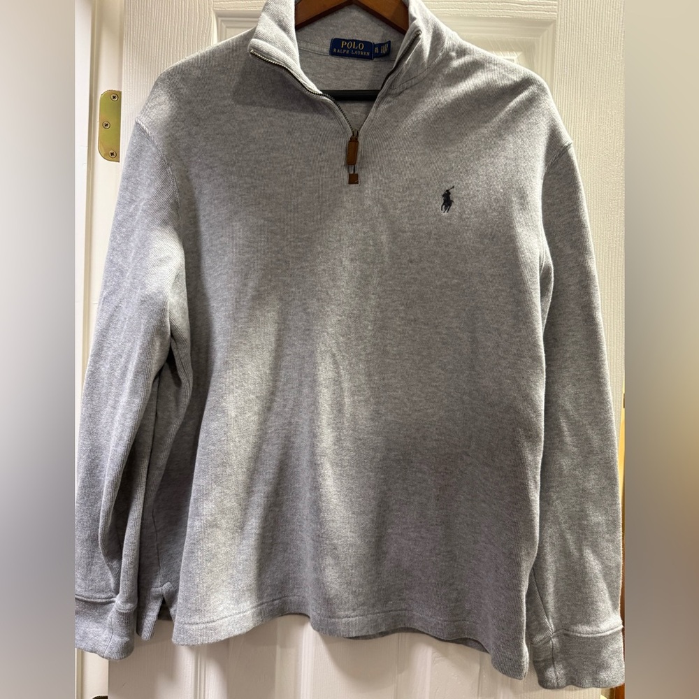 Men’s XL Polo by Ralph Lauren Light Gray Zip Pullover